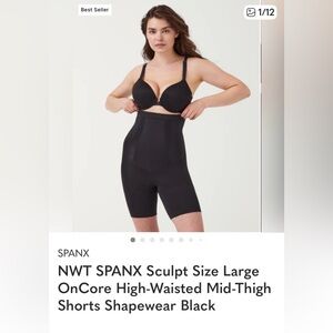 SPANX Sculpt high waisted mid thigh short Large